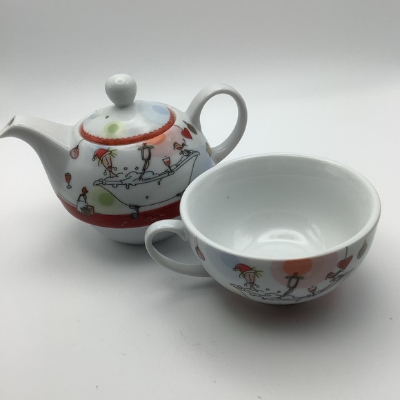 Born to Shop “Come Let Us Adore Me” Tea for One Stacking Teacup and Teapot - Picture 7 of 11